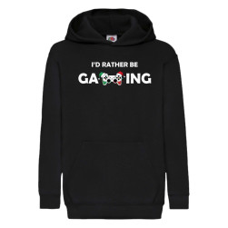 Детски коледен суитшърт Tralala I Would Rather Be Gaming, Черен, 5-6 г. (11...