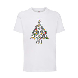 Детска Тениска за Коледа Празници ,Tralala, Penguin Christmas Tree Lights, ...