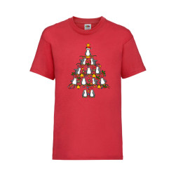 Детска Тениска за Коледа Празници, Tralala ,Penguin Christmas Tree Lights, ...