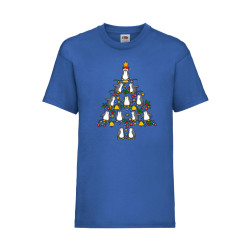 Детска Тениска за Коледа Празници, Tralala ,Penguin Christmas Tree Lights, ...