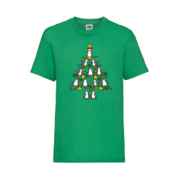 Детска Тениска за Коледа Празници ,Tralala ,Penguin Christmas Tree Lights, ...
