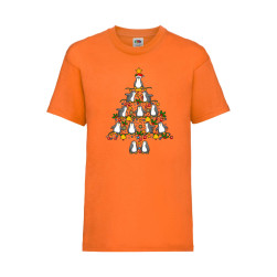 Детска Тениска за Коледа Празници ,Tralala ,Penguin Christmas Tree Lights, ...