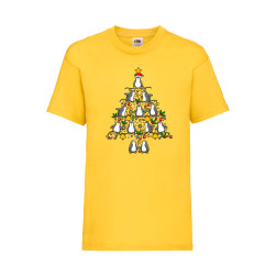 Детска Тениска за Коледа Празници, Tralala ,Penguin Christmas Tree Lights, ...
