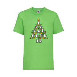 Детска Тениска за Коледа Празници, Tralala ,Penguin Christmas Tree Lights, ...