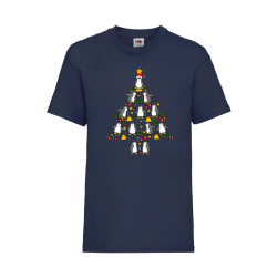 Детска Тениска за Коледа Празници ,Tralala ,Penguin Christmas Tree Lights, ...