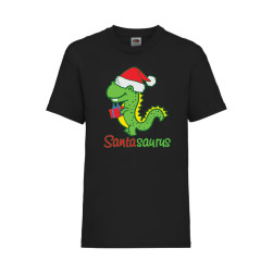Детска Тениска за Коледа Празници ,Tralala ,Santasaurus, Черен, 3-4 г. (104...
