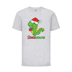 Детска Тениска за Коледа Празници, Tralala, Santasaurus, Светлосив меланж, ...