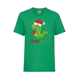 Детска Тениска за Коледа Празници ,Tralala, Santasaurus, Зелен, 3-4 г. (104...