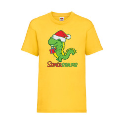 Детска Тениска за Коледа Празници ,Tralala, Santasaurus, Жълт, 7-8 г. (128-...