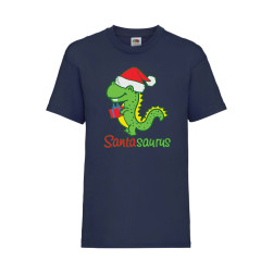 Детска Тениска за Коледа Празници, Tralala, Santasaurus, Тъмносин, 9-10 г. ...