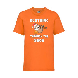 Детска Тениска за Коледа Празници, Tralala ,Slothing Through The Snow, Оран...
