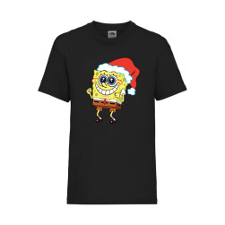 Детска Тениска за Коледа Празници, Tralala, Spongebob Christmas Hat, Черен,...