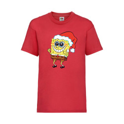 Детска Тениска за Коледа Празници ,Tralala, Spongebob Christmas Hat, Червен...