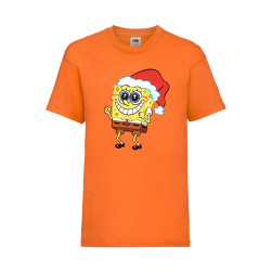 Детска Тениска за Коледа Празници, Tralala, Spongebob Christmas Hat, Оранже...