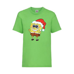Детска Тениска за Коледа Празници ,Tralala, Spongebob Christmas Hat, Зелена...