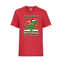 Детска Тениска за Коледа Празници, Tralala, T-Rex Christmas, Червен, 5-6 г....