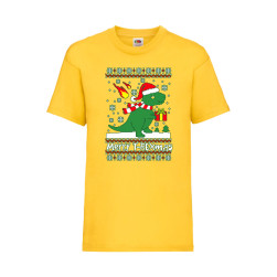 Детска Тениска за Коледа Празници ,Tralala, T-Rex Christmas, Жълт, 7-8 г. (...