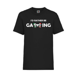 Детска Тениска за Коледа Празници ,Tralala, I Would Rather Be Gaming, Черен...