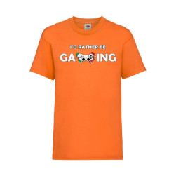 Детска Тениска за Коледа Празници, Tralala, I Would Rather Be Gaming, Оранж...