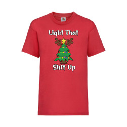 Детска Тениска за Коледа Празници ,Tralala ,Light That Sh*t Up, Червен, 5-6...