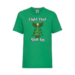 Детска Тениска за Коледа Празници ,Tralala, Light That Sh*t Up, Зелен, 3-4 ...