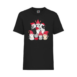 Детска Тениска за Коледа Празници, Tralala, Cat Xmas Tree 01, Черен, 3-4 г....
