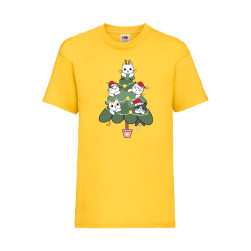 Детска Тениска за Коледа Празници ,Tralala, Cat Xmas Tree 02, Жълт, 9-10 г....