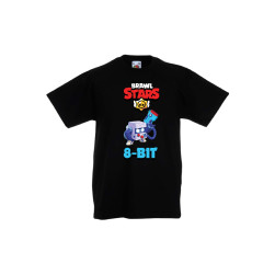 Детска тениска Tralala Brawl Stars 8-bit, Черен, 9-11 г.