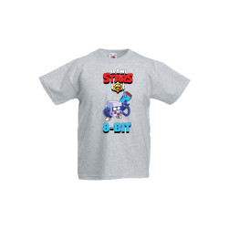 Детска тениска, Tralala, Brawl Stars 8-bit, Светлосив меланж, 9-11г.