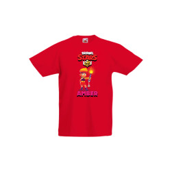 Детска тениска, Tralala, Brawl Stars Amber, Червен, 9-11 г.