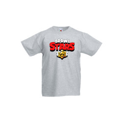Детска тениска, Tralala, Brawl Stars Brawl Stars Logo, Светлосив меланж, 9-...