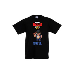 Детска тениска, Tralala, Brawl Stars Bull, Черен, 9-11 г.