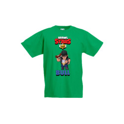 Детска тениска, Tralala, Brawl Stars Bull, Зелен, 9-11 г.