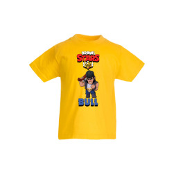 Детска тениска, Tralala, Brawl Stars Bull, Жълт, 9-11 г.