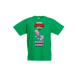 Детска тениска, Tralala, Brawl Stars Bunny Penny, Зелен, 9-11 г.