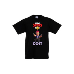 Детска тениска Tralala Brawl Stars Colt 4, Черен, 5-6 г.