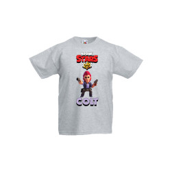Детска тениска Tralala Brawl Stars Colt 4, Светлосив меланж, 12-13 г.