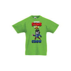 Детска тениска Tralala Brawl Stars Crow 1, Зелена мента, 7-8 г.