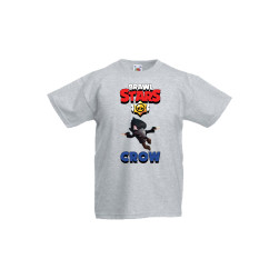 Детска тениска Tralala Brawl Stars Crow 2, Светлосив меланж, 9-11 г.