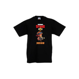 Детска тениска Tralala Brawl Stars Jessie 4, Черен, 5-6 г.