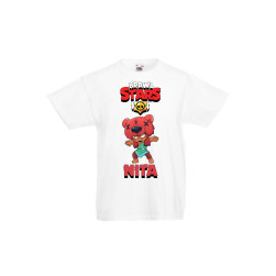 Детска тениска, Tralala, Brawl Stars Nita 1, Бял, 9-11 г.