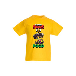 Детска тениска, Tralala, Brawl Stars Poco 1, Жълт, 7-8 г.