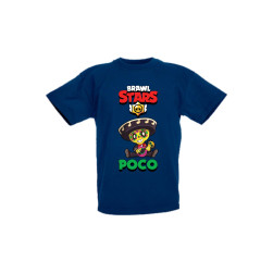 Детска тениска ,Tralala ,Brawl Stars Poco 1, Тъмносин, 9-11 г.