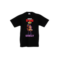 Детска тениска Tralala Brawl Stars Shelly 2, Черен, 3-4 г.