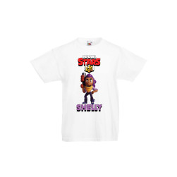 Детска тениска Tralala Brawl Stars Shelly 2, Бял, 3-4 г.