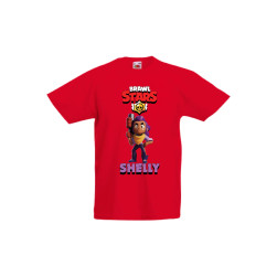 Детска тениска Tralala Brawl Stars Shelly 2, Червен, 5-6 г.