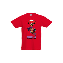 Детска тениска Tralala Brawl Stars Shelly 3, Червен, 7-8 г.