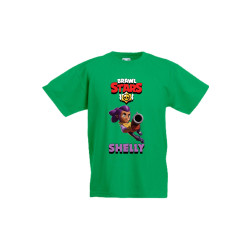 Детска тениска Tralala Brawl Stars Shelly 3, Зелен, 7-8 г.