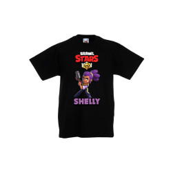 Детска тениска Tralala Brawl Stars Shelly 4, Черен, 3-4 г.