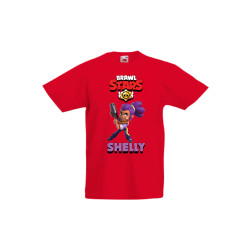Детска тениска Tralala Brawl Stars Shelly 4, Червен, 7-8 г.
